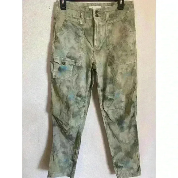 Anthropologie Wanderer Utilitarian Tie Dye Linen Blend Cargo Pants Gorpcore 27 - Picture 2 of 11